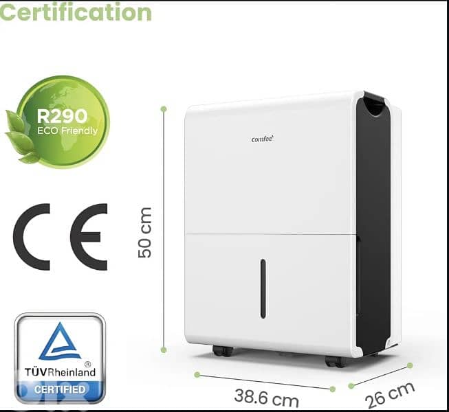 Comfee 30DEN7 Smart Dehumidifier, Eco friendly, low consumption. 2