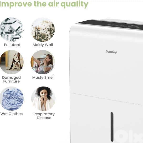 Comfee 30DEN7 Smart Dehumidifier, Eco friendly, low consumption. 8