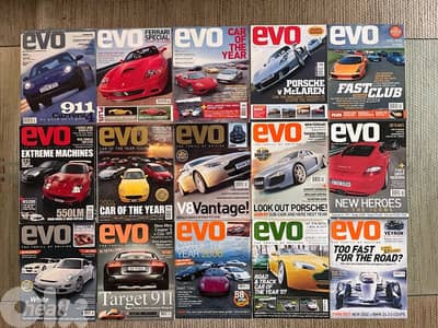 EVO  car magazine 31 issues, 7 of which “Car of the year”