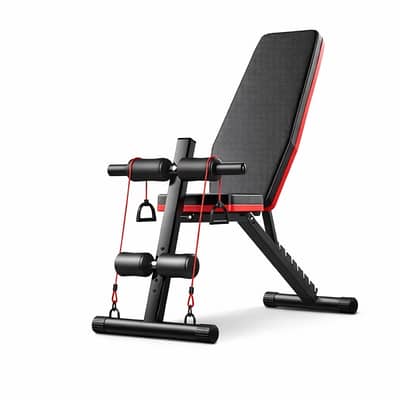 Adjustable Multi-Function Sit-Up Bench with Resistance Bands
