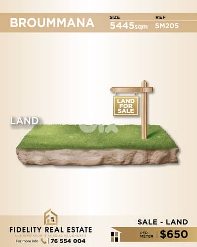 Land for sale in Broummana SM205 أرض  للبيع في برومانا