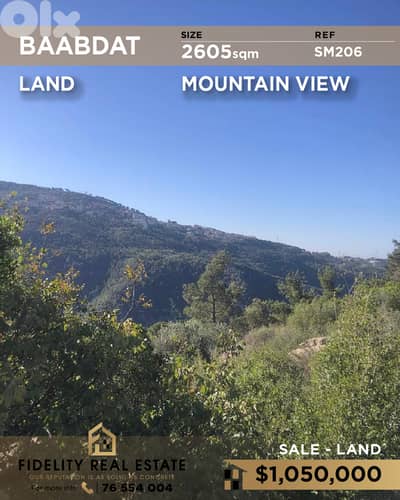 Land for sale in Baabdat  SM206 أرض للبيع في بعبدات