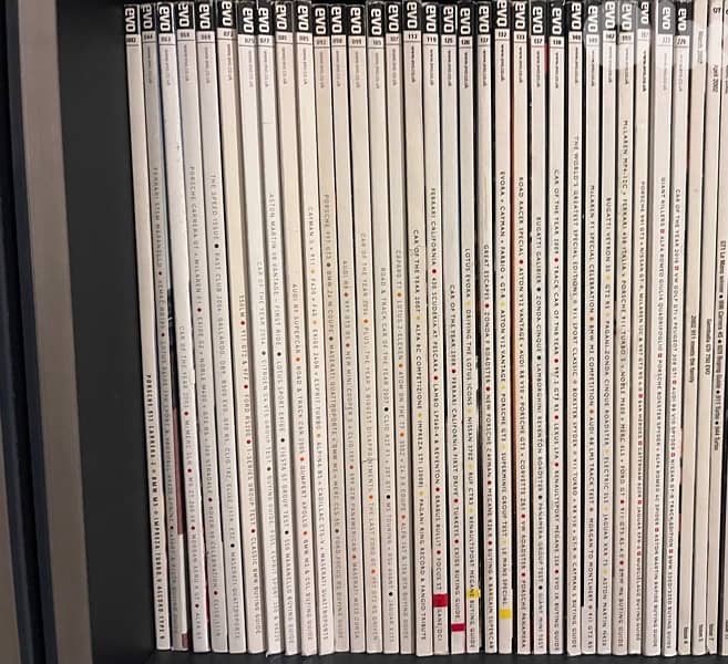 EVO  car magazine 31 issues, 7 of which “Car of the year” 2