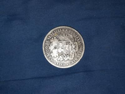 1929 Venezuela 5 Bolívares coin