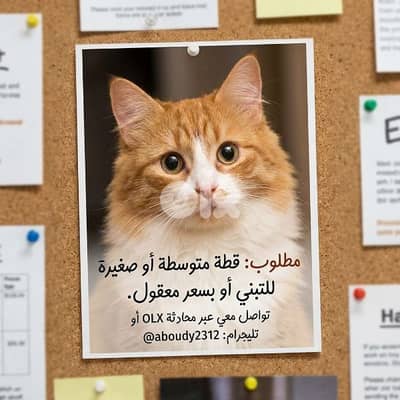 مطلوب قطة للتبني أو بسعر مناسب