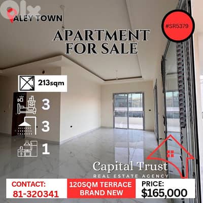 Apartment For Sale In Aley Town (120sqm terrace) شقة للبيع في عاليه