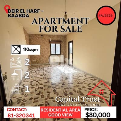 Apartment For Sale In Deir lharf- Baabda شقة للبيع في دير الحرف