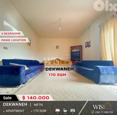 170 SQM Apartment for SALE in Dekwaneh!