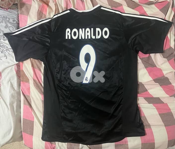 Real Madrid Ronaldo siemens adidas black jersey 1