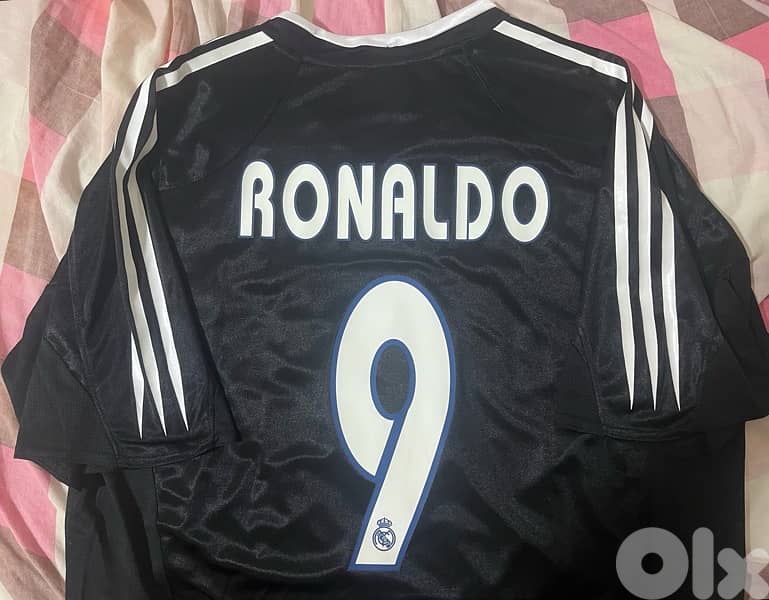 Real Madrid Ronaldo siemens adidas black jersey 3