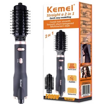 Kemei straightening and curling hair brush