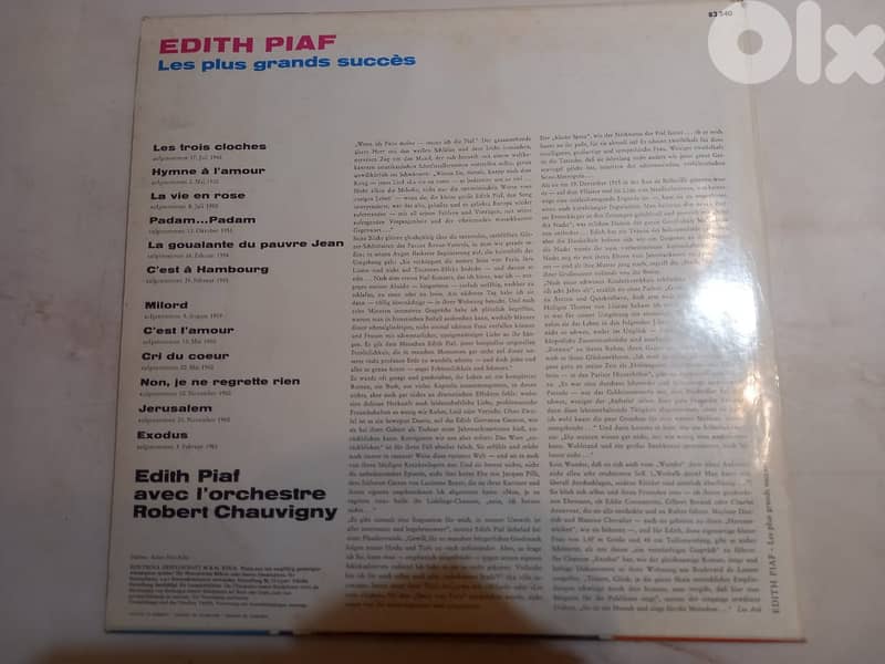 Edith Piaf – Les Plus Grands Succès	 Vinyl, LP, Compilation 2