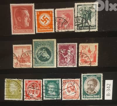 Germany Reich Nazi 13vstamps Lot # B-342