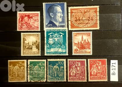 Germany Reich Nazi 11 stamps Lot # B-171
