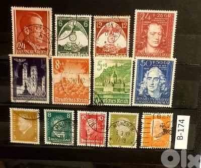 Germany Reich Nazi 13 stamps Lot # B-174