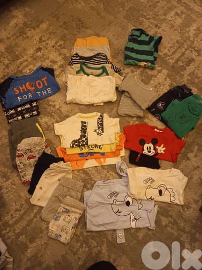 تياب بيبي صبي من 0 ل لسنة ونص نضاف وماركات مرتبة  شتوي وصيفي مشكلين