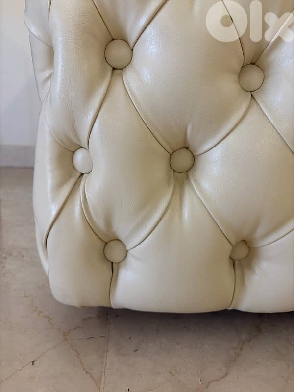 Cream leather sofa 2