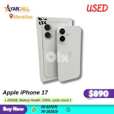 apple iphone 17 256 used cycle count 1