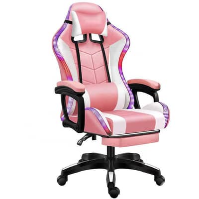 Gaming chair with footrest and Rgb Led lights