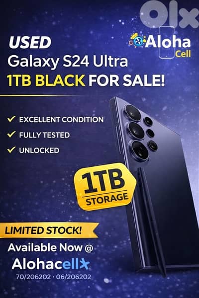 USED Galaxy S24 Ultra – 1TB Black