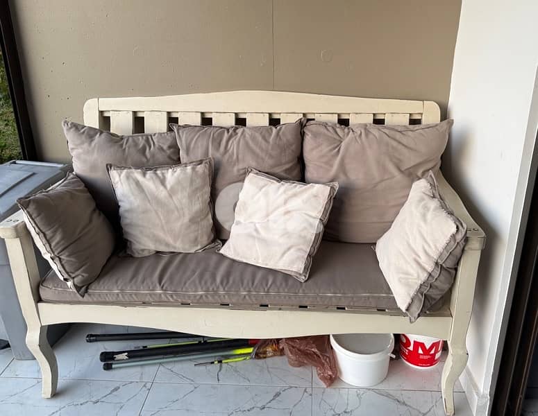 Vintage Balcony set with cabinet and a swing 8 pieces. 2