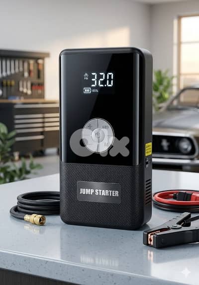jump start with built in tire inflator  مع منفخ بطرية تدكير