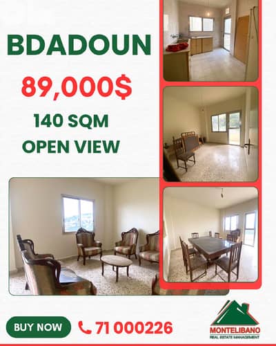 140 sqm Apartment For Sale in Bdadoun بدادون with Open View