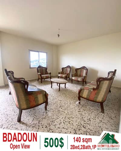 140 sqm Apartment For Rent in Bdadoun بدادون with Open View