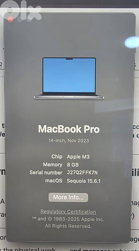 Macbook Pro M3 2023 Like New 2