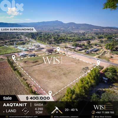 4,390 SQM Land for SALE in Aaqtanit - Saida!
