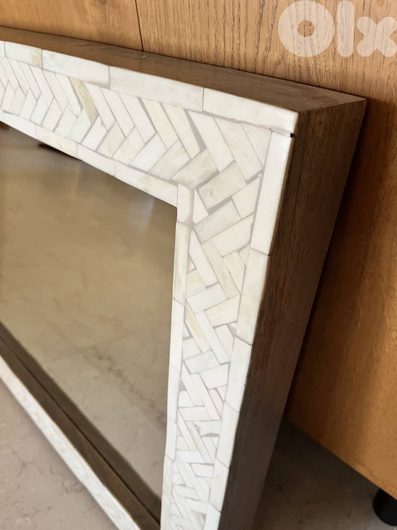 West Elm original bone inlay mirror 1