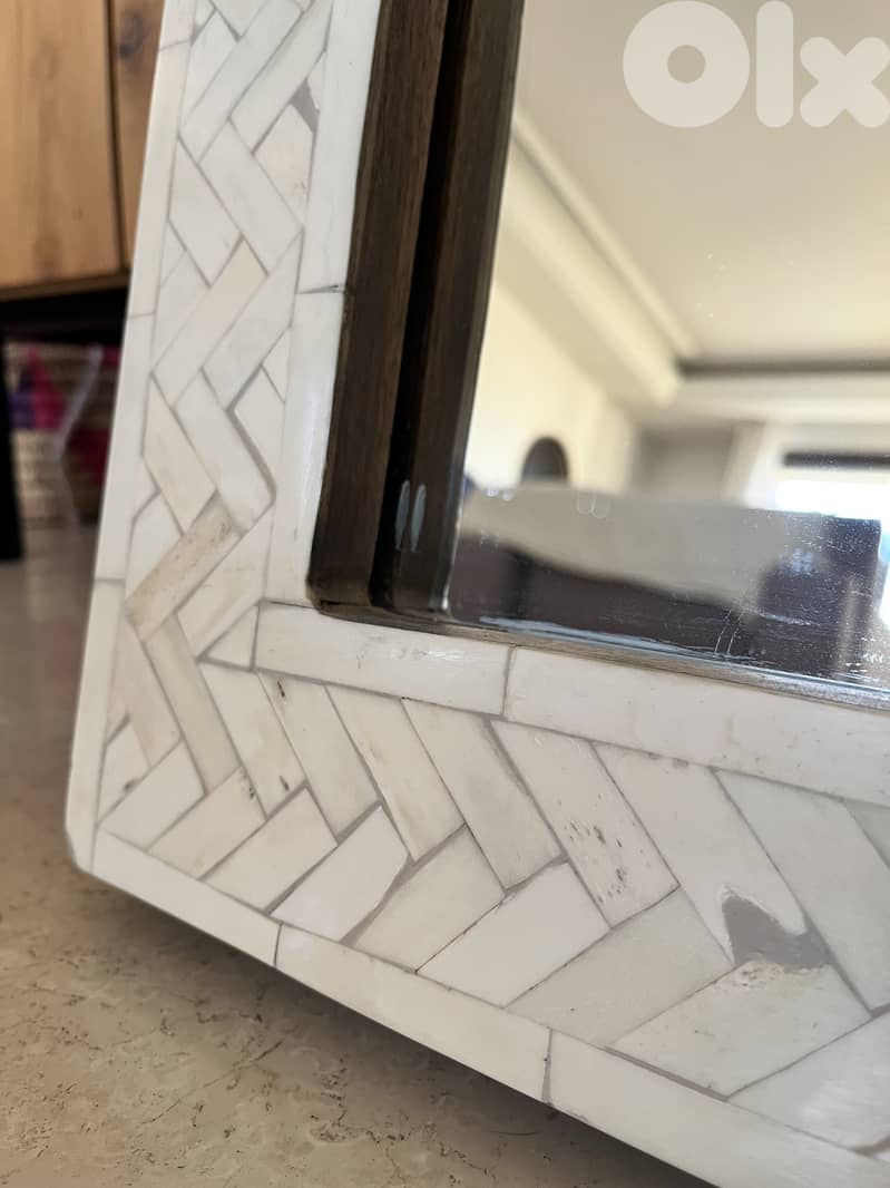 West Elm original bone inlay mirror 3