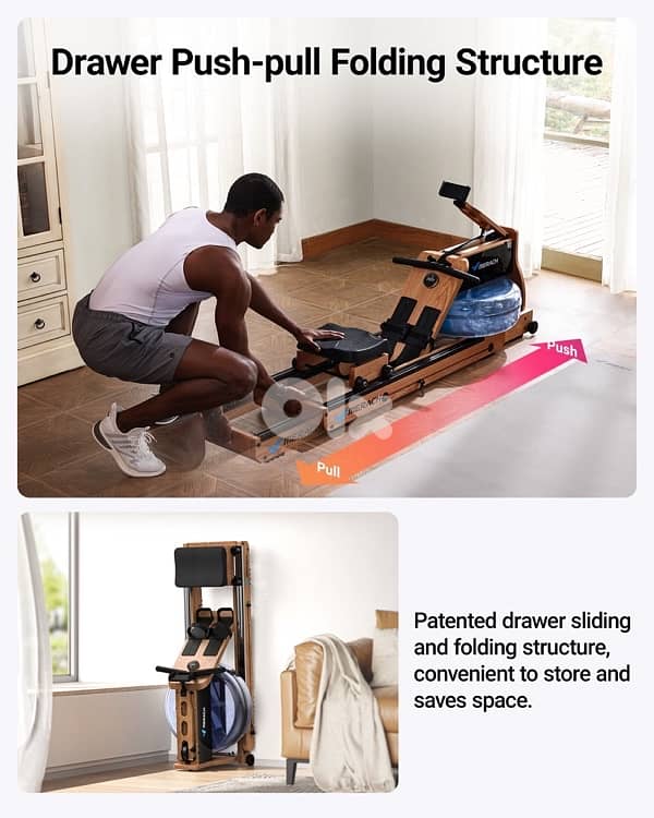 MERACH Pro Water Rower 8