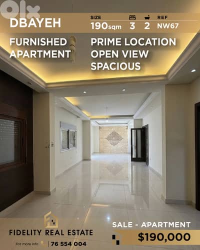 Apartment for sale in DBayeh NW67 شقة مفروشة للبيع في ضبية