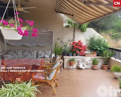 100 SQM TERRACE/mountain view/Broummana/برمانا/REF#CN134069 !