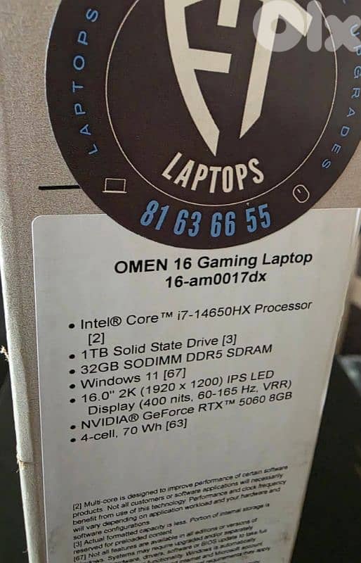 BRAND NEW  WARRANTY 1 YEAR HP OMEN  CORE I7 GENERATION 14HX RTX 5060 3