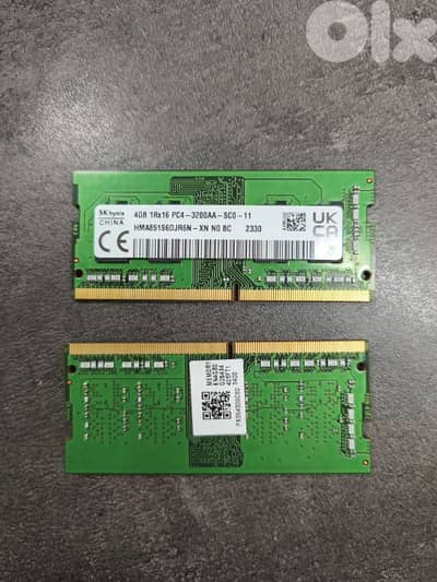 two laptop RAM for sale, 4GB each