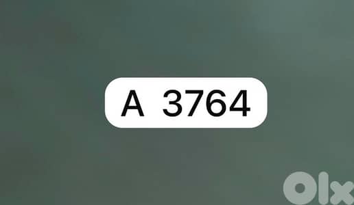 Number plate 4 digits serie A