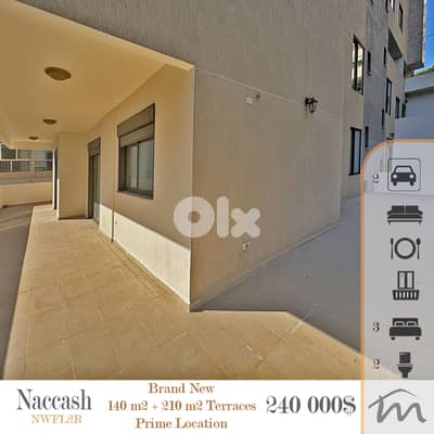 Naccashe | Brand New 3 Bedrooms Apartment + 210m² Terrace & Garden