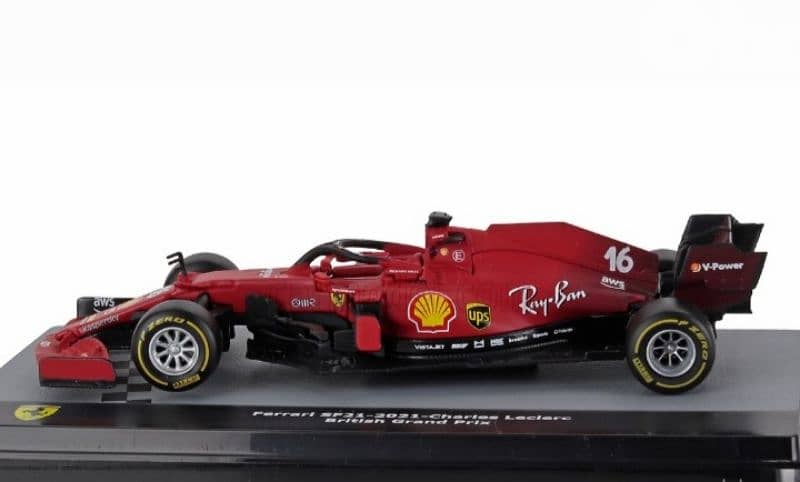 C. Leclerc Ferrari SF21 (British GP 2021) diecast car model 1;43. 1