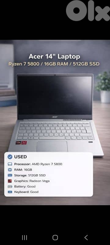 USED LAPTOP ACER LIKE NEW