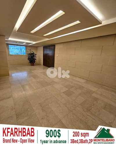 200 sqm Apartment For Rent in Kfarhbab كفرحباب with Open View