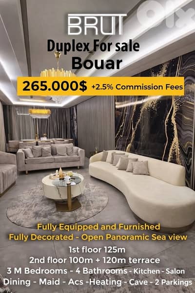 265 Fully Equipped Duplex for sale in Bouar - Open Panoramic sea view