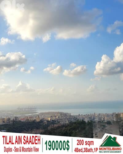 200 sqm Duplex For Sale in Tilal Ain Saadeh تلال عين سعادة