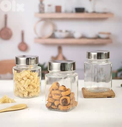 Glass Storage Jar 3 pcs set