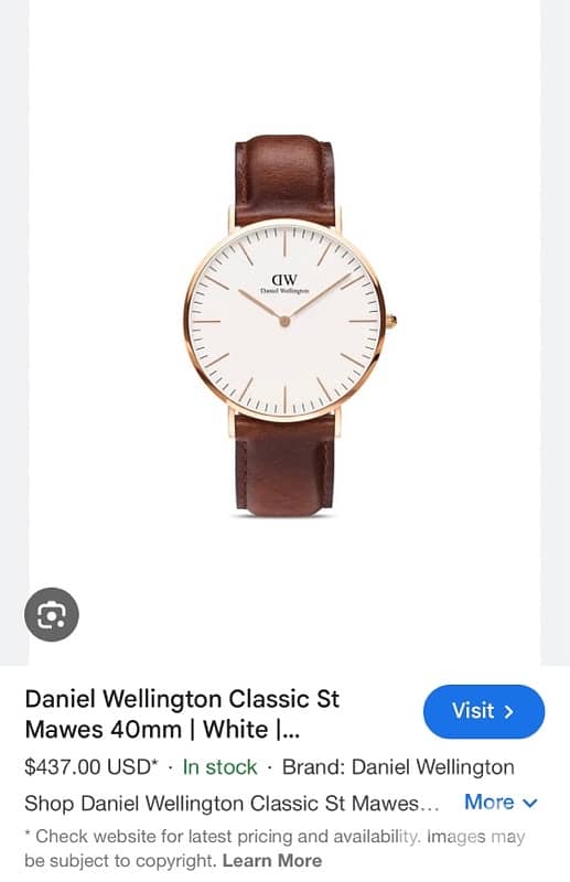 DW Daniel Wellington watch original 40MM With a white, green, and blue 1