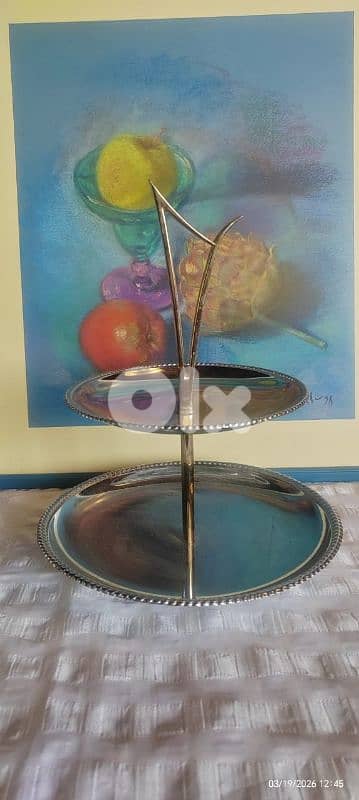 Vintage Kromex 2-Tier Serving Tray،