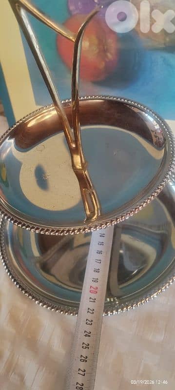 Vintage Kromex 2-Tier Serving Tray، 1