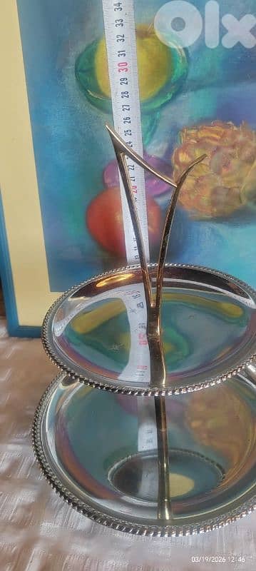 Vintage Kromex 2-Tier Serving Tray، 3
