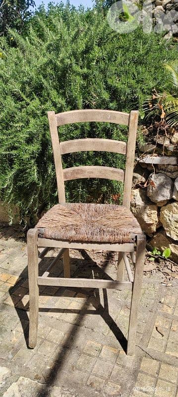 Old Traditional Cyprus Handmade Coffee Shop Chair from 1950s